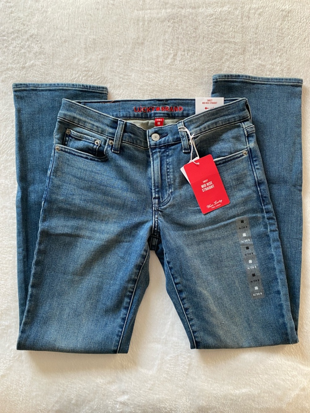 Lucky Brand Blue Mid-Rise Straight Jeans